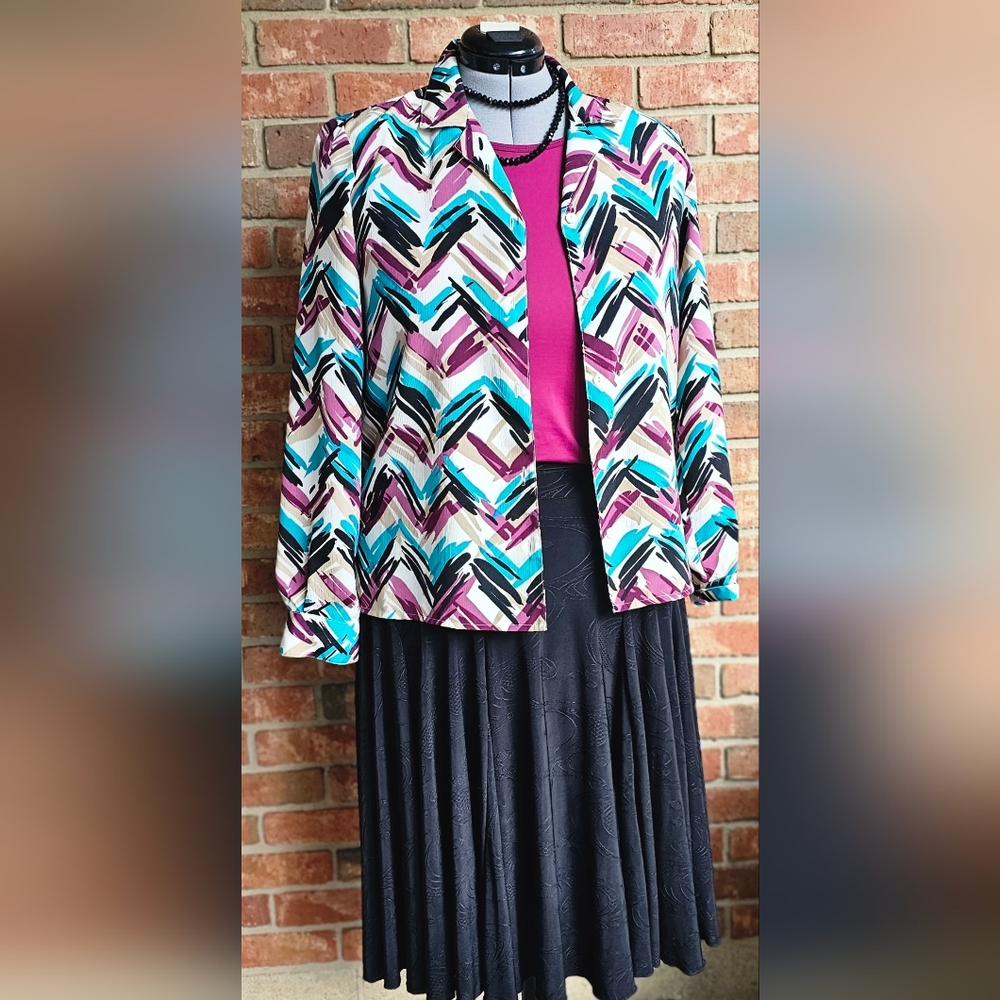 Alfred Dunner Blazer in Purple and Blue with Tailored Fit